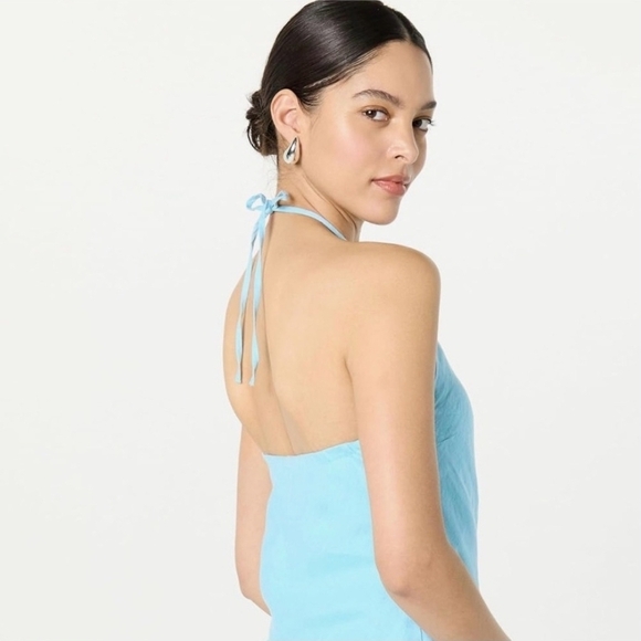 Nwt The Drop Light Blue Ciga Halter Linen Maxi Dress - Picture 3 of 4